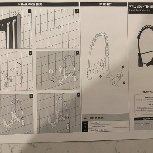 Dornberg Pull Down Kitchen Faucet - Gold 3 Function Spring TONE00238BG - Picture 11 of 11